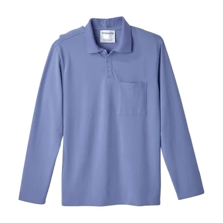 Silverts Adaptive - SV50780_CIE_XL - Adaptive Polo Shirt Silverts X-large Ceil Blue 1 Pocket Long Sleeve Male