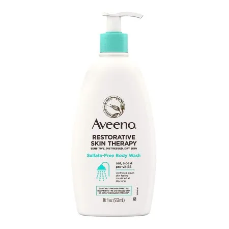 J & J Sales - Aveeno Restorative Skin Therapy - 38137118786 - Body Wash Aveeno Restorative Skin Therapy Liquid 18 Oz. Pump Bottle Unscented