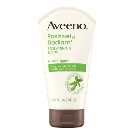 J & J Sales - Aveeno Positively Radiant Brightening Scrub - 38137003676 - Facial Cleanser Aveeno Positively Radiant Brightening Scrub Cream 5 Oz. Tube Scented