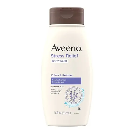 J & J Sales - Aveeno Stress Free - 38137117756 - Body Wash Aveeno Stress Free Liquid 18 Oz. Bottle Lavender Scent