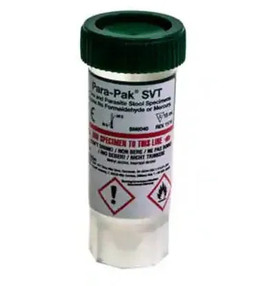 Meridian - Para-Pak Single-Vial - 901612 - Stool Specimen Container Para-Pak Single-Vial 15 Ml (0.5 Oz.) Screw Cap With Sampling Device Warning Label Nonsterile