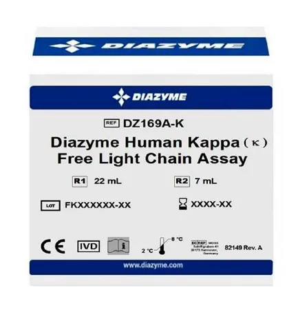 Diazyme Laboratories - DZ169A-K - General Chemistry Reagent / Calibrator Kit Human Kappa Free Light Chain For Clinical Chemistry Analyzers 150 Tests