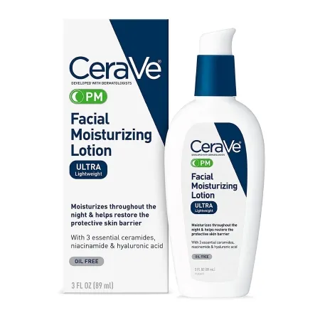 Loreal USA - CeraVe PM - 60600053745 - Facial Moisturizer Cerave Pm 3 Oz. Pump Bottle Unscented Lotion