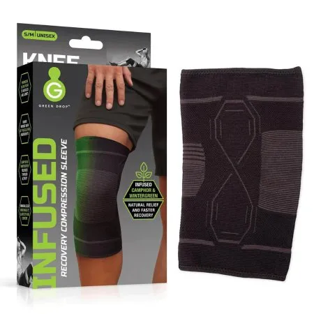Green Drop Compression - KNE-1452 - Knee Support Green Drop Small / Medium Pull-on 13 To 16 Inch Thigh Circumference Left Or Right Knee