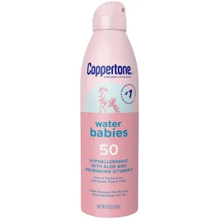 Beiersdorf - Coppertone Water Babies - 07214002717 - Sunscreen Coppertone Water Babies Spf 50 Liquid 6 Oz. Aerosol Can