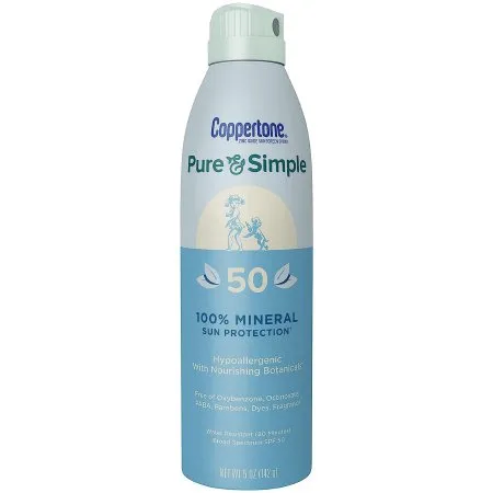 Beiersdorf - Coppertone Pure and Simple - 07214002883 - Sunscreen Coppertone Pure And Simple Spf 50 Lotion 6 Oz. Bottle