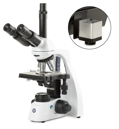 Globe Scientific - bScope - EBS-1153-PLI-HDS - Bscope Compound Microscope Bundle Siedentopf Type Trinocular Head E-plan Ios 4x, 10x, S40x, S100x Oil Immersion 100 To 240v Mechanical Stage With Integrated Rackless X-y