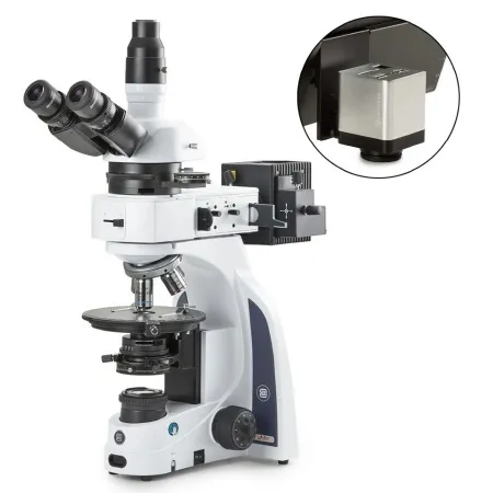 Globe Scientific - iScope - EIS-1053-PLPOLRI-HDS - Iscope Compound Microscope Bundle Siedentopf Type Trinocular Head Plan Plporli Ios 5x, 10x, 20x, S50x 100 To 240vac 360° Rotating Graduated Stage
