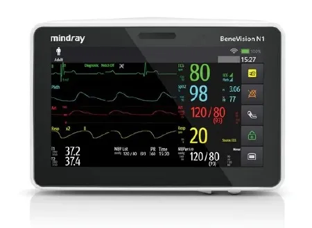 Mindray Usa - Mindray Benevision N1 - 121-001572-00 - Patient Monitor Mindray Benevision N1 Monitoring Ecg Lead, Nibp, Spo2, Termperature Battery Operated