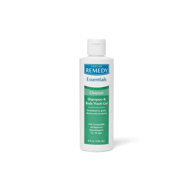 Medline - Remedy Essentials - MSC092SBW08 - Shampoo And Body Wash Remedy Essentials 8 Oz. Flip Top Bottle Citrus Vanilla Scent