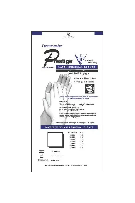 Innovative - DermAssist Prestige DHD - 139700 - Surgical Glove DermAssist Prestige DHD Size 7 Sterile Latex Standard Cuff Length Smooth Ivory Not Chemo Approved