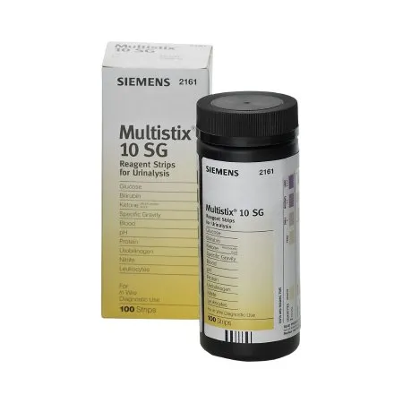 Siemens - Multistix - 10336425 -  Reagent Test Strip  Bilirubin  Blood  Glucose  Ketones  Leukocytes  Nitrite  pH  Protein  Specific Gravity  Urobilinogen For Urinalysis 100 per Bottle