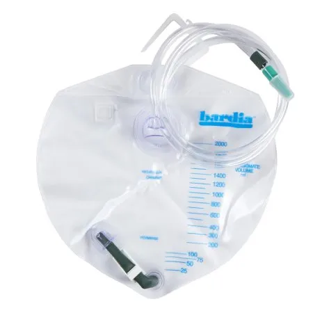 Bard Home Health Div - 802001 - DavolBardia Urinary Drainage Bag 2,000 mL. Swivel hook with anti-reflux chamber, urine sampling area.