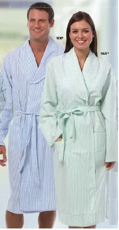 Fashion Seal Uniforms - 1830-L - Patient Robe Unisex Large Blue Stripe Reusable