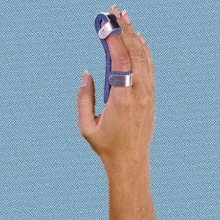 Frank Stubbs - F004194 - Finger Splint Medium Fold-over Left Or Right Hand Blue / Silver