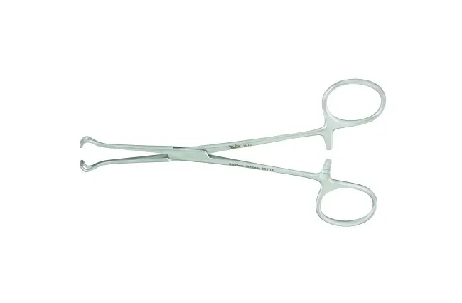 Integra Lifesciences - Miltex - 16-42 - Tissue Forceps Miltex Baby Babcock 5-1/2 Inch Length Or Grade German Stainless Steel Nonsterile Ratchet Lock Finger Ring Handle Straight Delicate, 6 Mm Wide Fenestrated Triangular Jaws