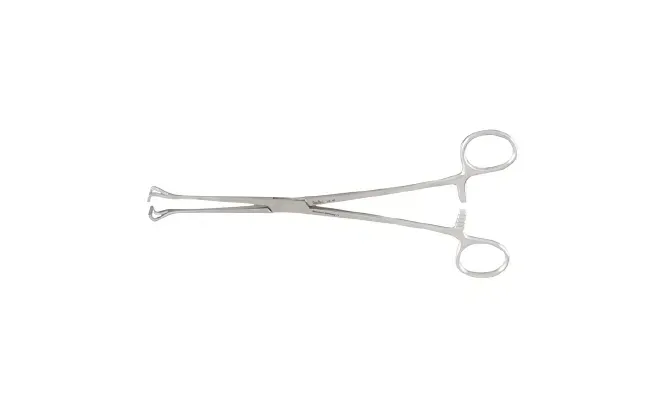 Integra Lifesciences - Miltex - 16-46 - Tissue Forceps Miltex Babcock 8-1/4 Inch Length Or Grade German Stainless Steel Nonsterile Ratchet Lock Finger Ring Handle Straight 10 Mm Wide Fenestrated Triangular Jaws