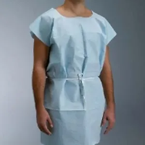 Graham Medical Products - 70231N - Patient Exam Gown Medium / Large Blue Disposable