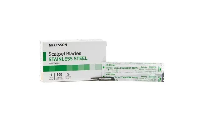 McKesson - 1642 - Brand Surgical Blade Brand Stainless Steel No. 15 Sterile Disposable Individually Wrapped