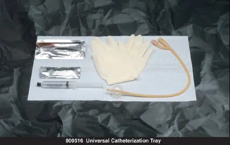 Bard - 800318 - Indwelling Catheter Tray Bardia Foley 18 Fr. 30 Cc Balloon Silicone Coated Latex