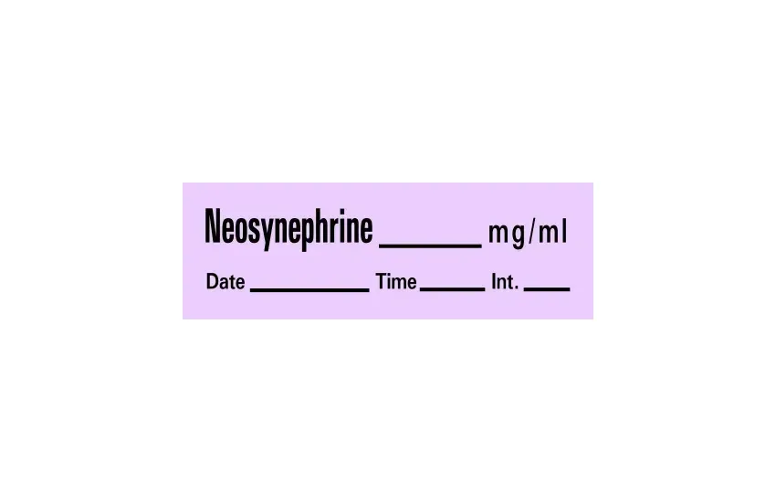 Precision Dynamics - Timemed - AN-72 - Drug Label Timemed Anesthesia Label Tape Neosynephrine_mg/ml Date_time_int Violet 1/2 X 1-1/2 Inch