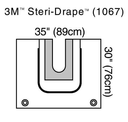 3M - From: 1019 To: 1067 - U Drape, U Pouch Aperture with Adhesive, 2 Exit Ports