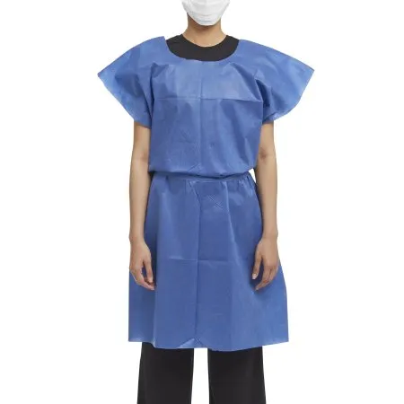 Graham Medical Products - 70234N - Patient Exam Gown Medium / Large Blue Disposable