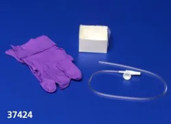 Cardinal - Argyle - 30877 - Kendall Covidien  Graduated Suction Catheter Mini Kit 8 fr with Safe T Vac Valve, Blue Nitrile Latex free Exam Glove, Pop up Solution Cup, Sterile
