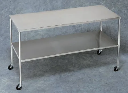 Blickman - Howard - 0117836000 - Instrument Table Howard 60 X 24 X 34 Inch 304 Stainless Steel / 18 Gauge 16 Inch Shelf Spacing 300 Lbs. Weight Capacity 1 Shelf