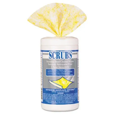 Scrubs - ITW-91930 - Stainless Steel Cleaner Towels, 1-ply, 9.75 X 10.5, Lemon Scent, 30/canister