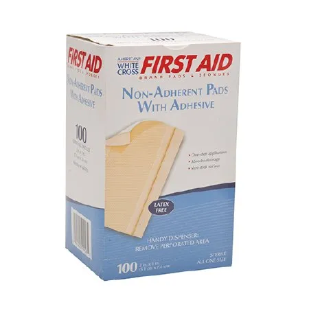 Dukal - American White Cross First Aid - 7665033 -  Adhesive Dressing  2 X 3 Inch Polyester / Rayon / Film Rectangle Tan Sterile