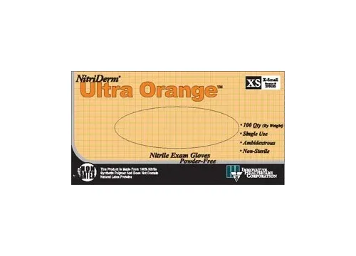 Innovative - Nitriderm Ultra Orange - 199400 - Exam Glove Nitriderm Ultra Orange 2x-Large Nonsterile Nitrile Standard Cuff Length Fully Textured Orange Fentanyl Tested