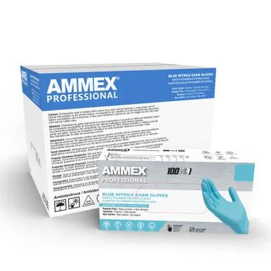 Ammex - Abnpf44100 - Ammex Nitrile Gloves, Medium, Disposable, Exam Grade, Black, Powder Free, Smooth, Polymer Coated, 100/Bx, 10bx/Cs (Us Sales Only) (Products Cannot Be Sold On Amazon.Com Or Any Other Third Party Sites.)