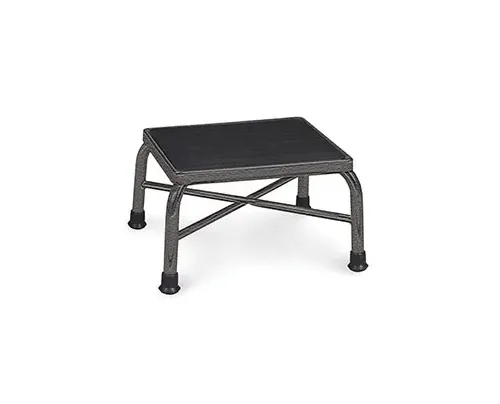 Hausmann Industries - 2010 - Foot Stool, Bariatric, 14"L x 10"D x 9"H, Non-Slip Step, Durable 1" Bent Steel Tubing in Maintenance-Free Silver Vein Finish with Safety Tips, Holds up to 500 lbs (DROP SHIP ONLY)