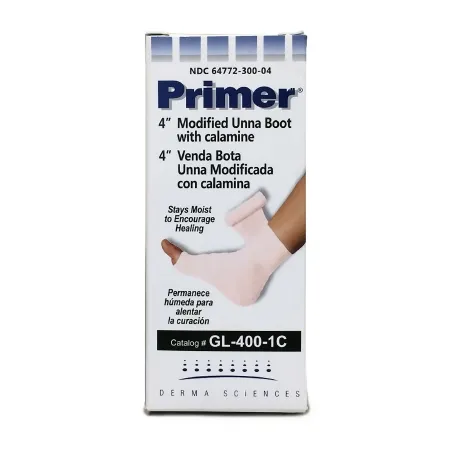 Gentell - Primer - GL4001C - Unna Boot Primer 4 Inch X 10 Yard Gauze Calamine / Zinc Oxide NonSterile
