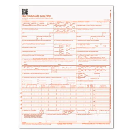 TOPS - TOP-50126RV - Cms-1500 Medicare/medicaid Forms For Laser Printers, One-part (no Copies), 8.5 X 11, 500 Forms Total