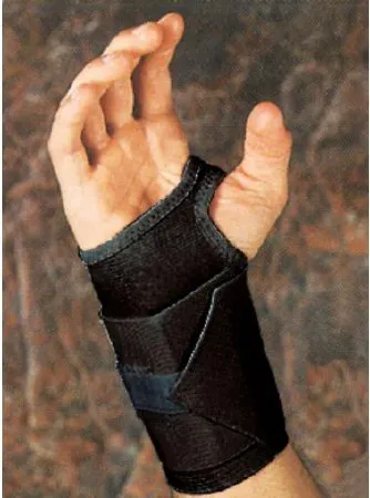 Scott Specialties - 1378 BLA LGL - Wrist Support With Tension Strap Elastic / Plastic Left Hand Black Large