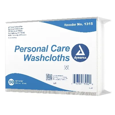 Dynarex - From: 1315 To: 1321  Washcloth  10 X 13 Inch White Disposable