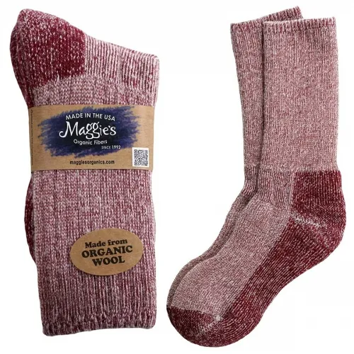 Maggie's Functional Organics - 225804 - Killington Mountain Hiker Socks Raspberry 10-13