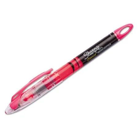 Sharpie - SAN-1754464 - Liquid Pen Style Highlighters, Fluorescent Pink Ink, Chisel Tip, Pink/black/clear Barrel, Dozen