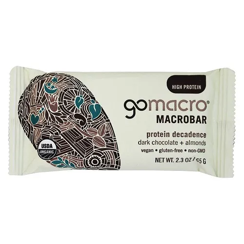GoMacro - 233450 - Protein MacroBars Dark Chocolate + Almonds  12 bars per box
