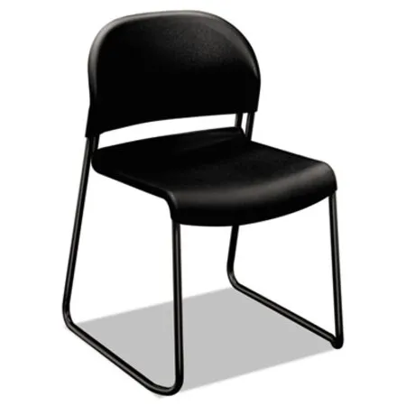 HON - HON-4031ONT - Gueststacker High Density Chairs, Supports Up To 300 Lb, 17.5 Seat Height, Onyx Seat, Onyx Back, Black Base, 4/carton