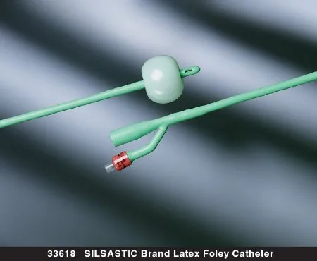 Bard Rochester - Silastic - 33616 - Bard  Foley Catheter  2 way Round Tip 5 Cc Balloon 16 Fr. Silicone Coated Latex