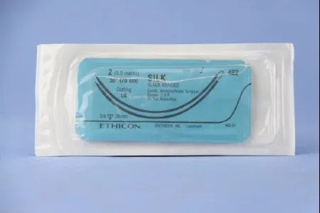 J & J Healthcare Systems - Perma-Hand - 482t - Nonabsorbable Suture With Needle Perma-Hand Silk Lr 3/8 Circle Reverse Cutting Needle Size 2 Braided