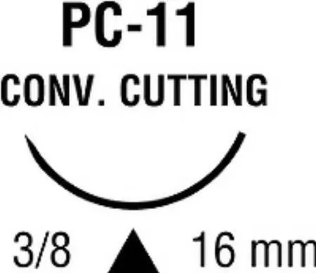 Covidien - Monosof~Dermalon - SN-1964 - Nonabsorbable Suture With Needle Monosof~dermalon Nylon Pc-11 3/8 Circle Precision Conventional Cutting Needle Size 4 - 0 Monofilament
