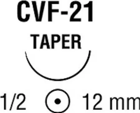 Covidien - Sofsilk - CS-210 - Nonabsorbable Suture With Needle Sofsilk Silk Cvf-21 1/2 Circle Taper Point Needle Size 5 - 0 Braided
