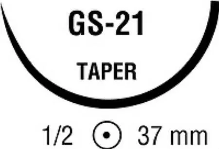 Covidien - Surgilon - 88861971-61 - Nonabsorbable Suture with Needle Surgilon Nylon GS -21 1/2 Circle Taper Point Needle Size 0 Braided