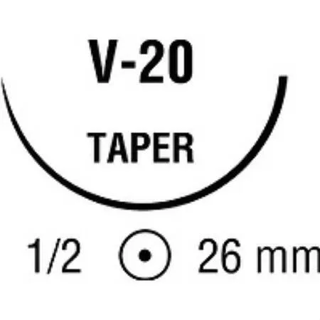 Covidien - Surgipro - VP-523 - Nonabsorbable Suture With Needle Surgipro Polypropylene V-20 1/2 Circle Taper Point Needle Size 2 - 0 Monofilament