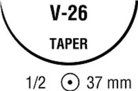 Covidien - GG-127 - Absorbable Suture With Needle Chromic Gut V-26 1/2 Circle Taper Point Needle Size 2 - 0