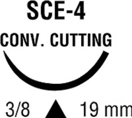 Covidien - Monosof~dermalon - 88861742-21 - Nonabsorbable Suture With Needle Monosof~dermalon Nylon Sce-4 3/8 Circle Conventional Cutting Needle Size 5 - 0 Monofilament